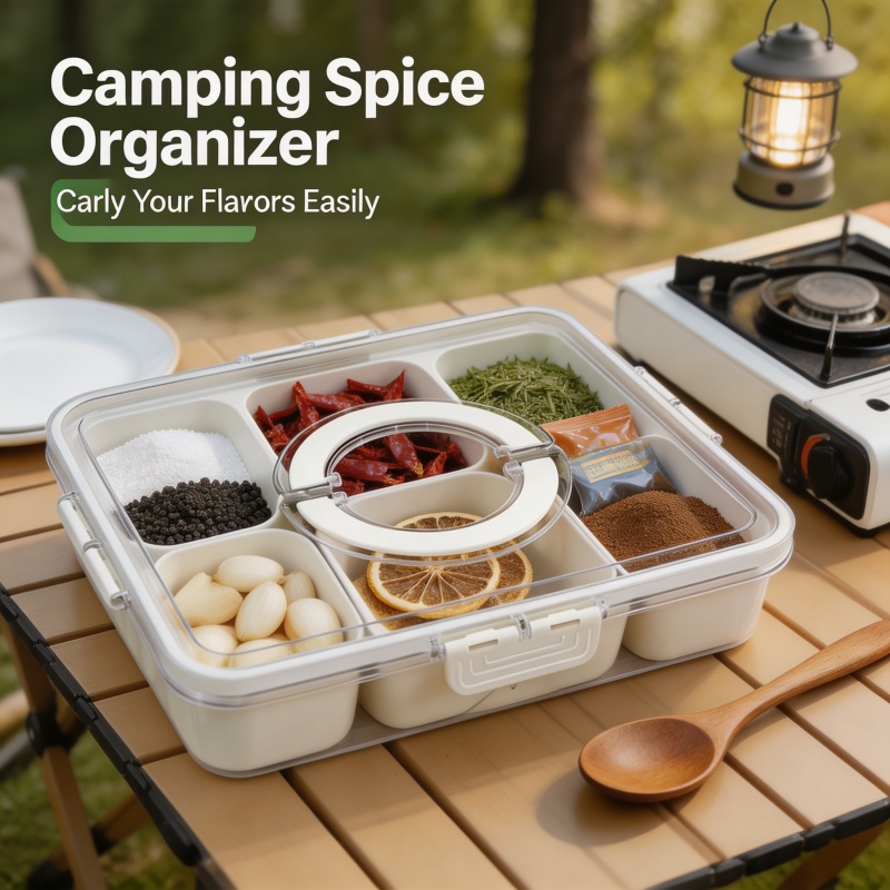 Food Storage Containers Plastic Box - صندوق وجبات خفيفة 4Grid، حاوية محمولة