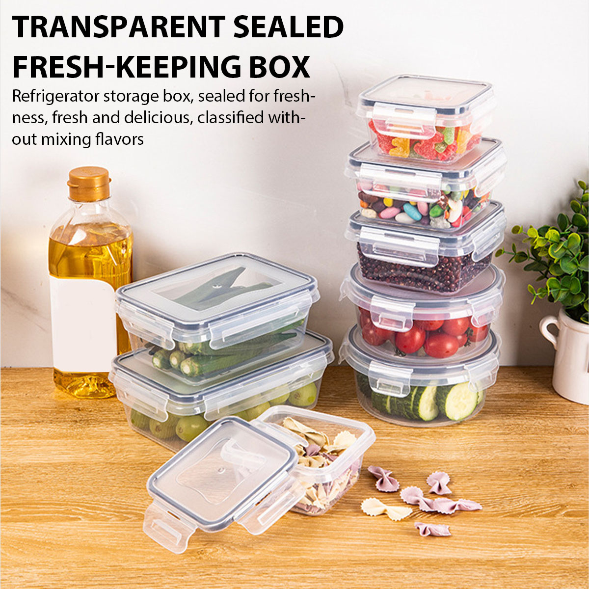 Food Storage Plastic Boxes - 24 قطعة/المجموعة الغذاء مجموعة صناديق تخزين