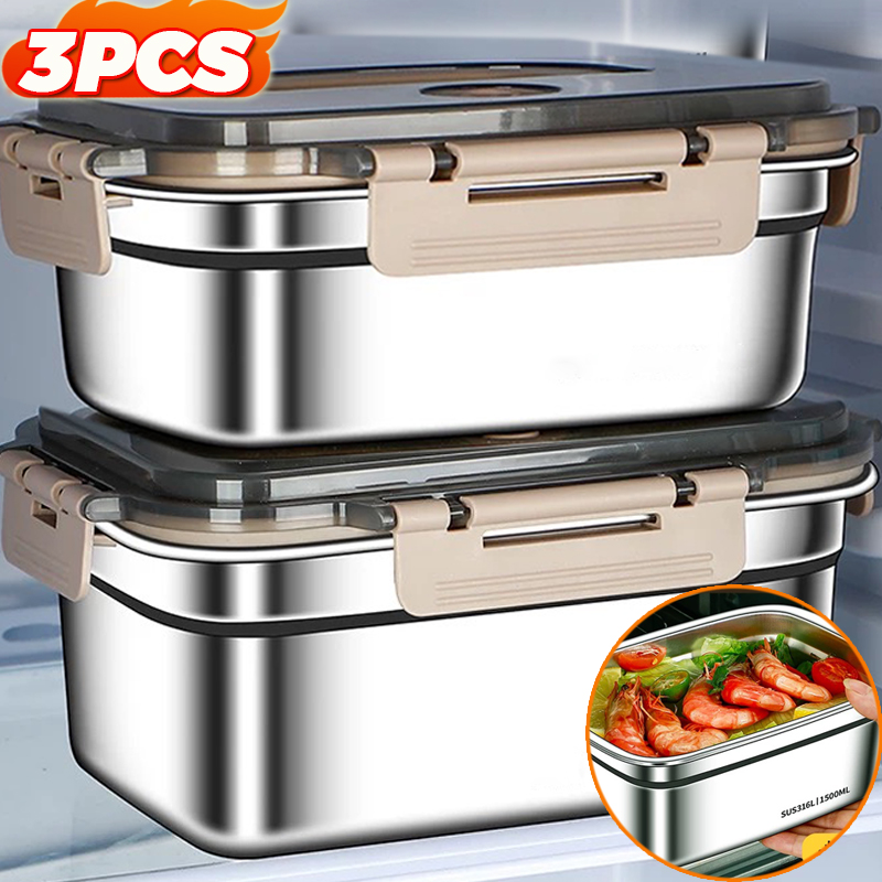 Food Storage Large - صندوق غداء كبير السعة من الفولاذ