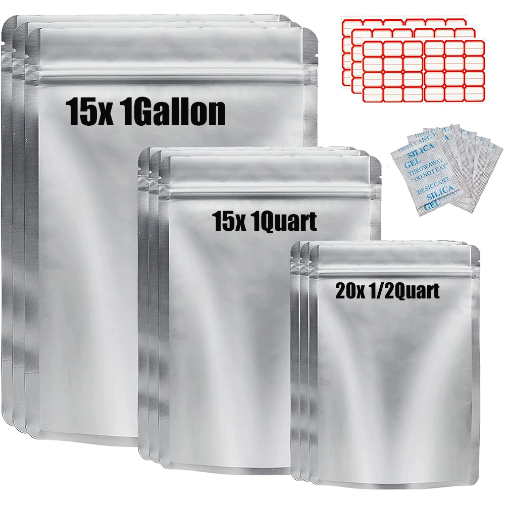 Food Storage Oxygen Absorbers - 50 حزمة من رقائق الألومنيوم حقيبة