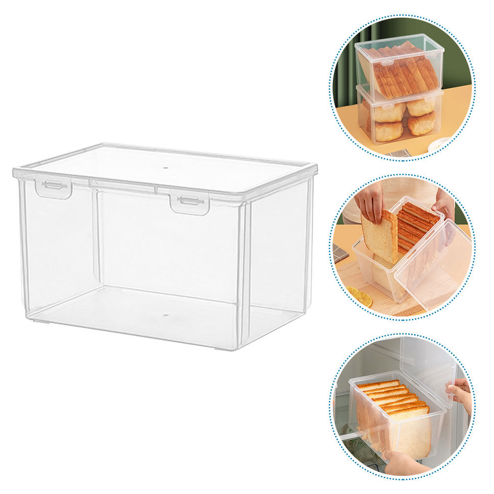 Food Storage Containers Plastic Box - صندوق تخزين الخبز البلاستيكي الشفاف مناسب