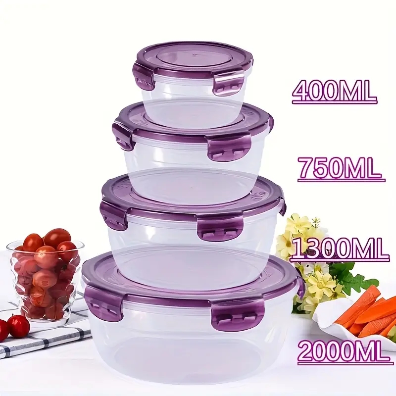 Food Storage Cupboard - 4 حاويات بلاستيكية لتخزين الطعام، صناديق