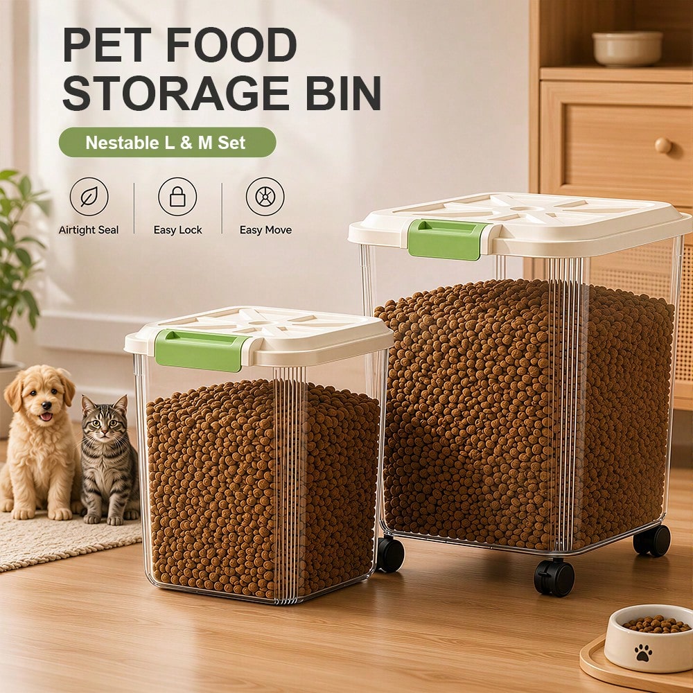 Food Storage Large - مجموعة من حاويتين لتخزين طعام الحيوانات