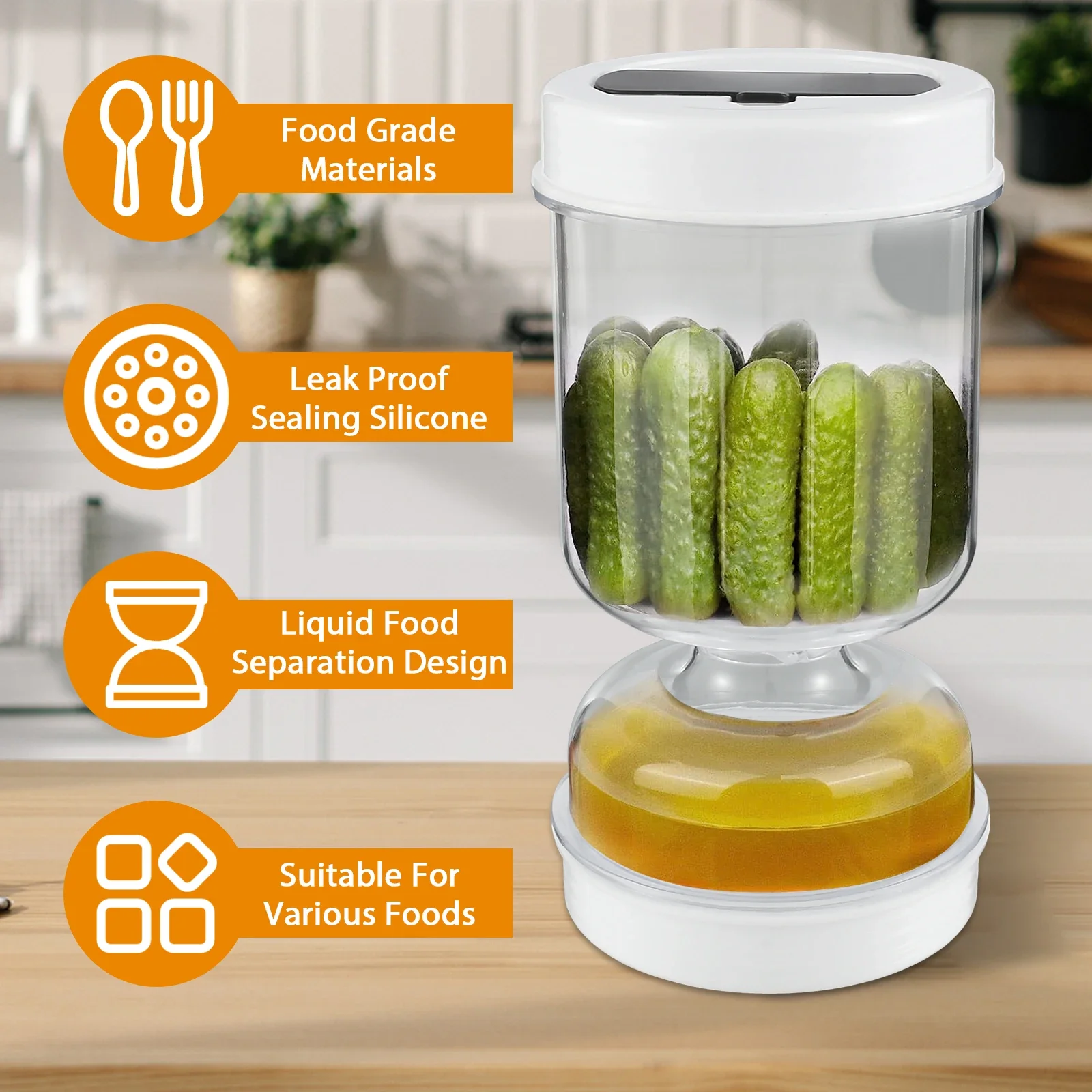 Food Storage Jars Airtight - حاوية المخلل الرطبة والجافة فصل المخلل