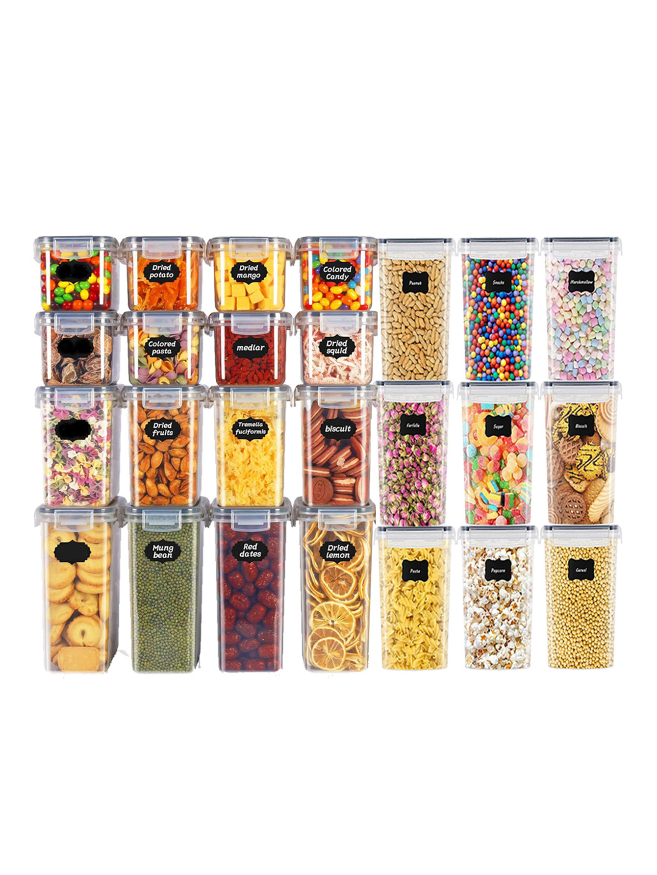 Food Storage Jar Labels - 48 قطعة، حاويات تخزين طعام محكمة