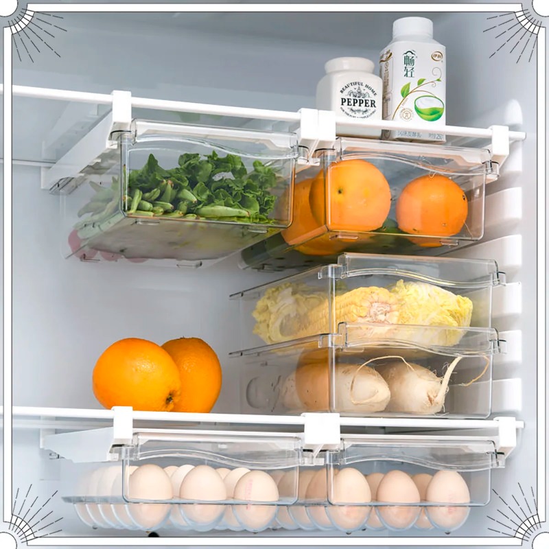 منظم فواكه شفاف، رف تخزين طعام - مراجعة Food Storage Drawers وسعره