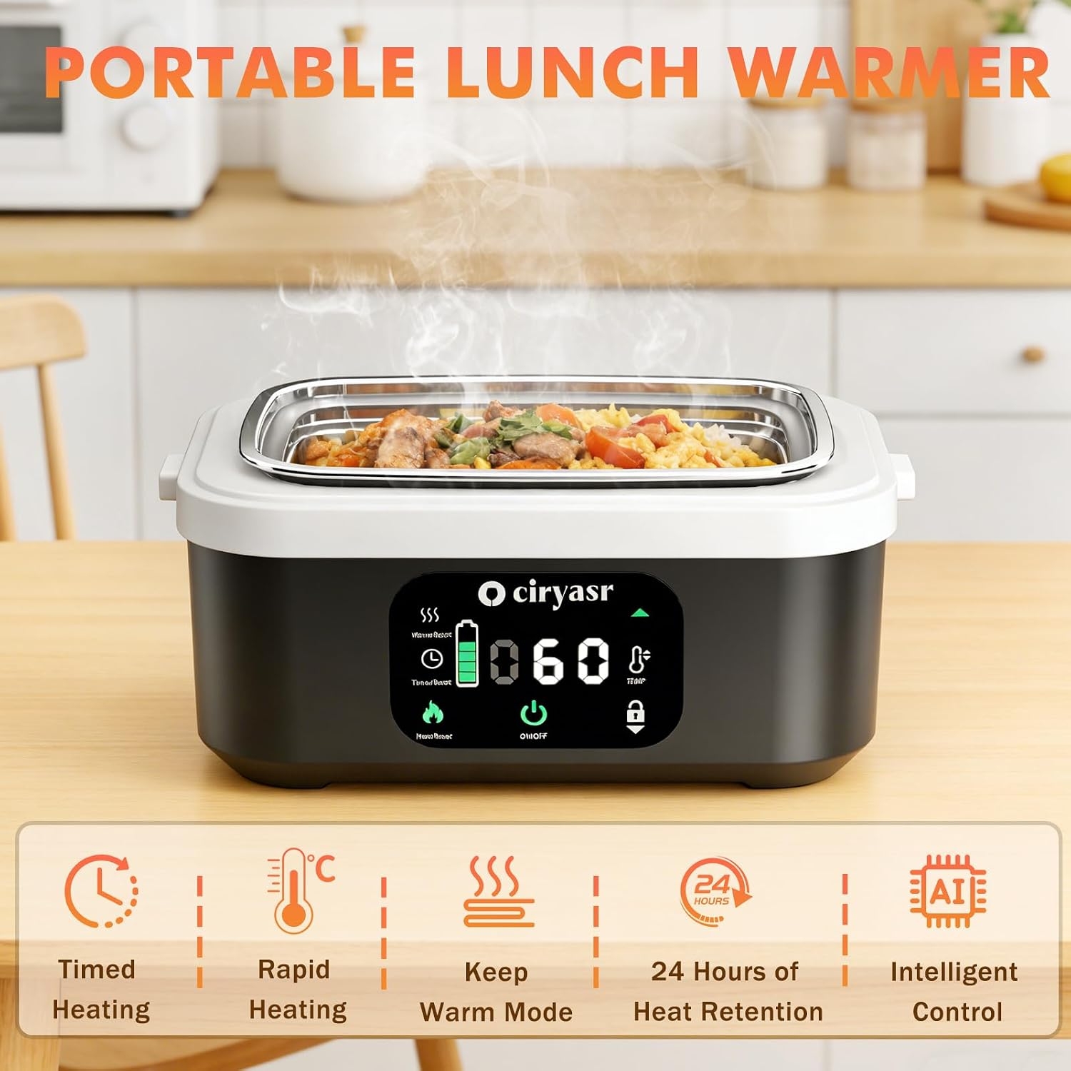 صندوق غداء كهربائي قوي، سعة 1. - مراجعة Food Storage Bag Organizer وسعره