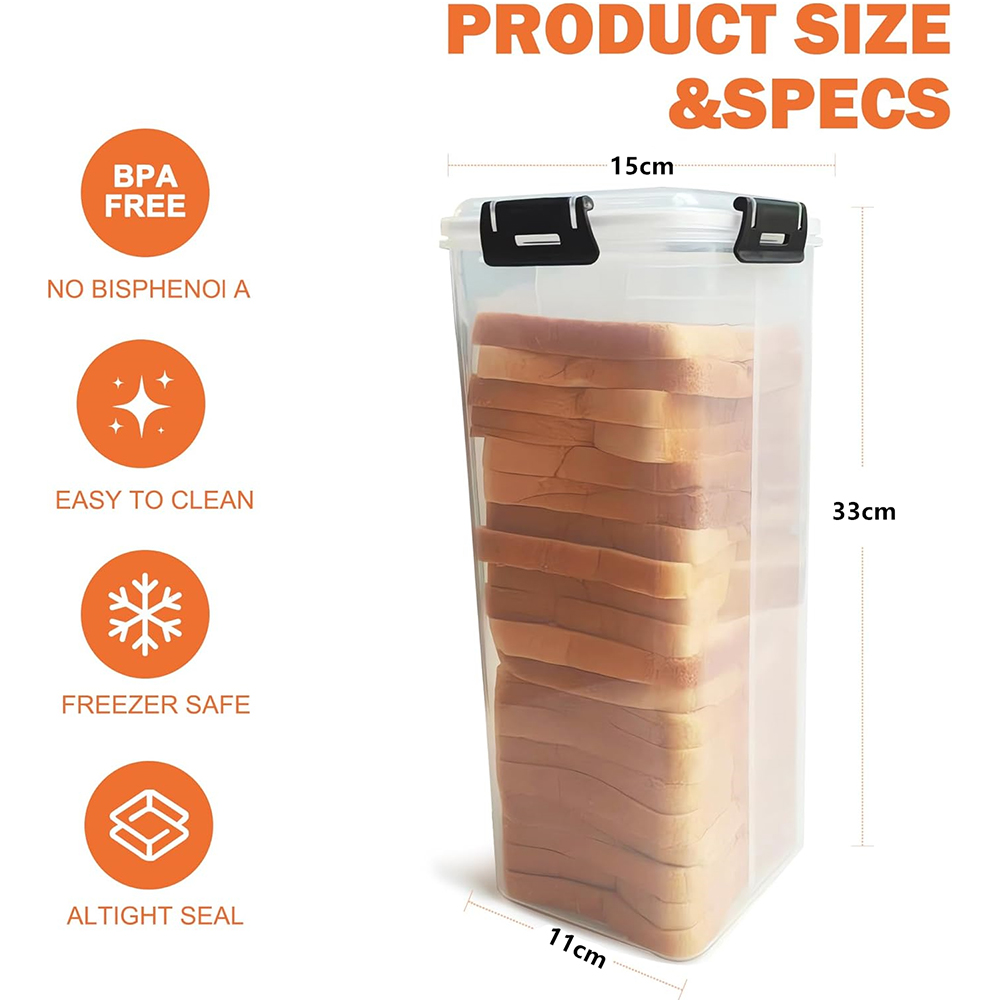 حاوية تخزين الخبز بغطاء محكم ا - مراجعة Food Storage Airtight وسعره
