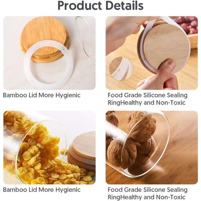 مجموعة برطمانات زجاجية مكونة م - مراجعة Food Storage Jar Labels وسعره
