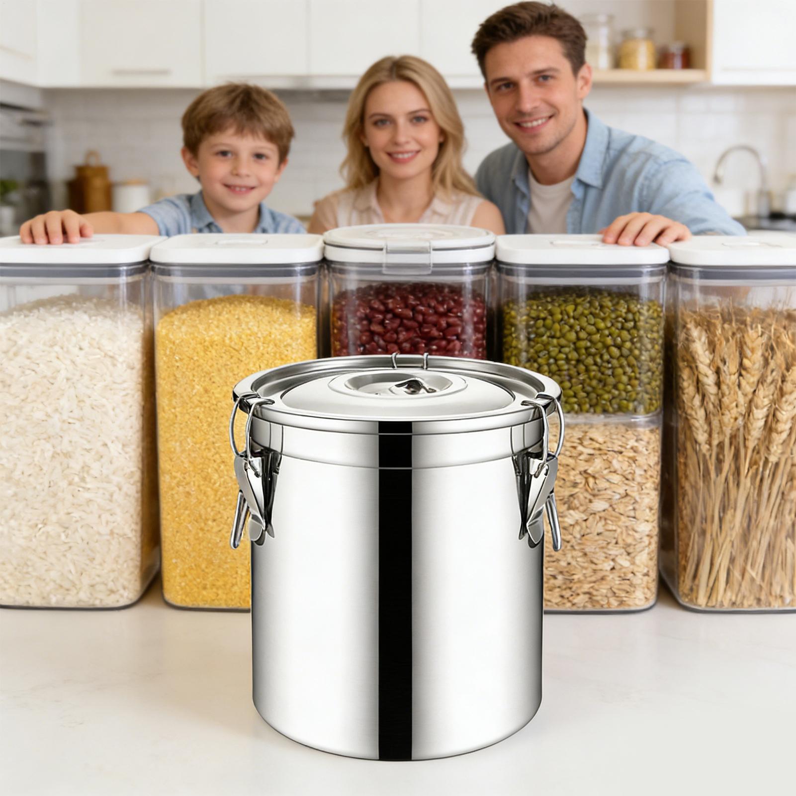 وعاء محكم الإغلاق من الفولاذ ا - مراجعة Food Storage Jars Airtight وسعره