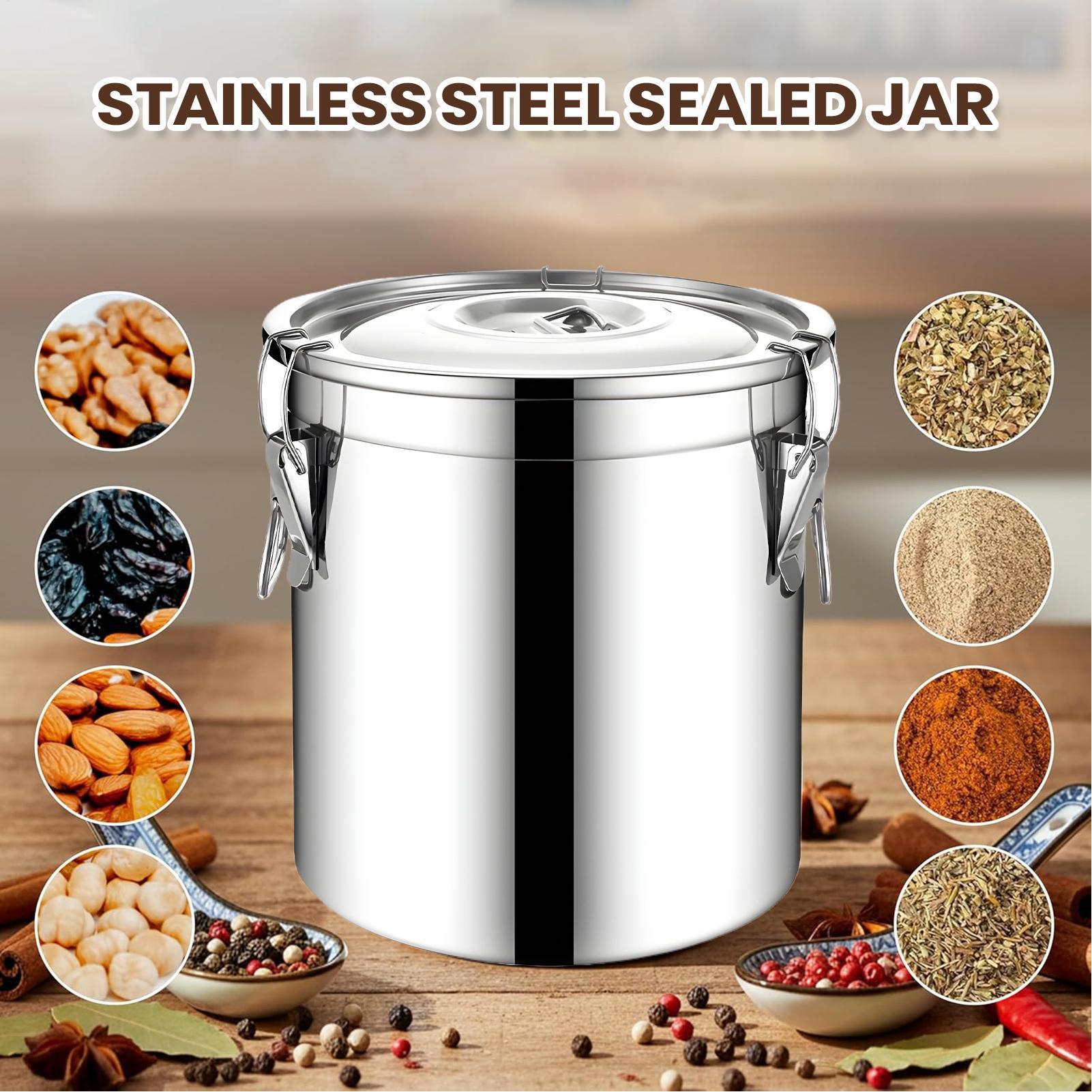 وعاء محكم الإغلاق من الفولاذ ا - مراجعة Food Storage Jars Airtight وسعره