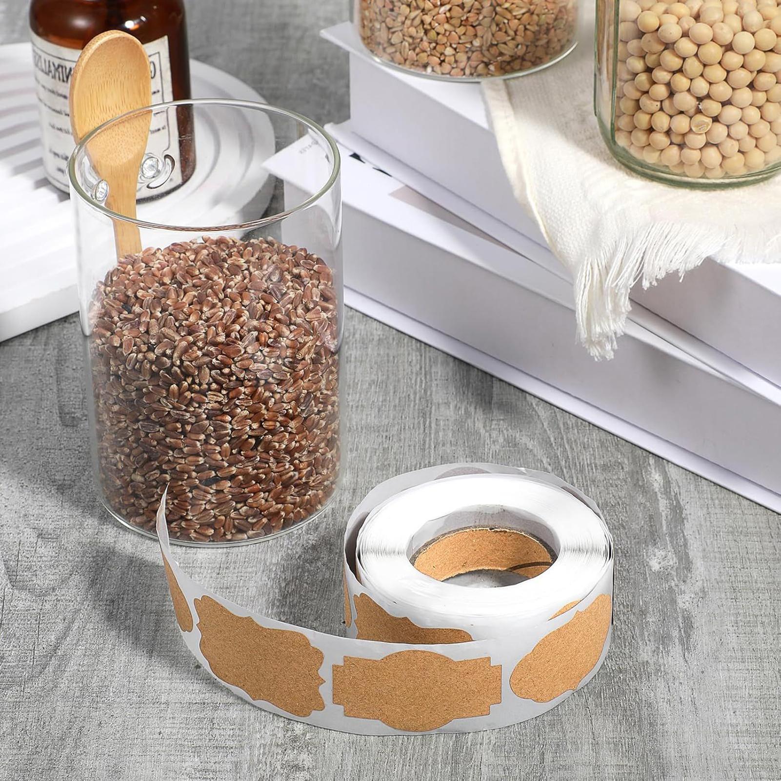 300 قطعة ملصقات جرة تسميات للك - مراجعة Food Storage Jar Labels وسعره