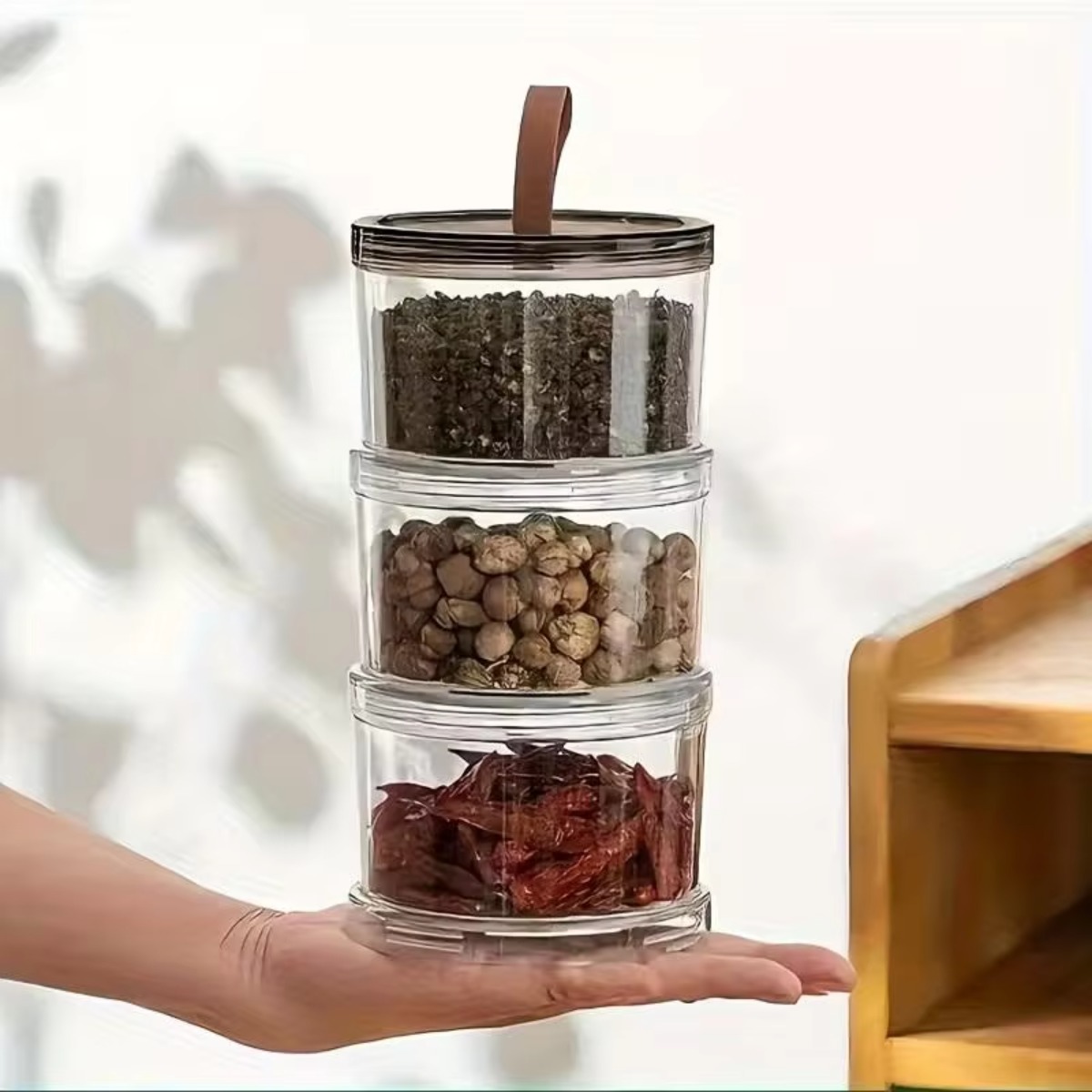 علبة توابل دائرية محمولة باليد - مراجعة Food Storage Containers Plastic Box وسعره