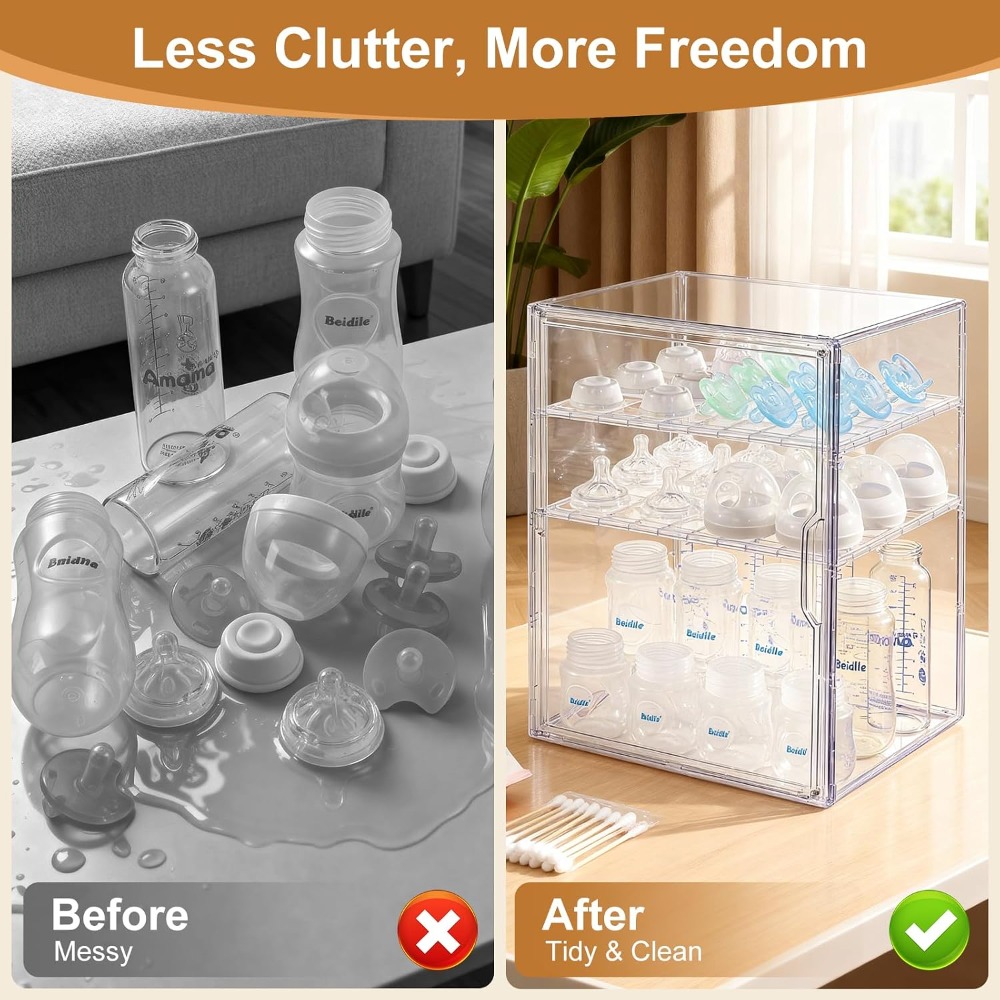 منظم زجاجات الأطفال الأكريليك  - مراجعة Food Storage Moms وسعره
