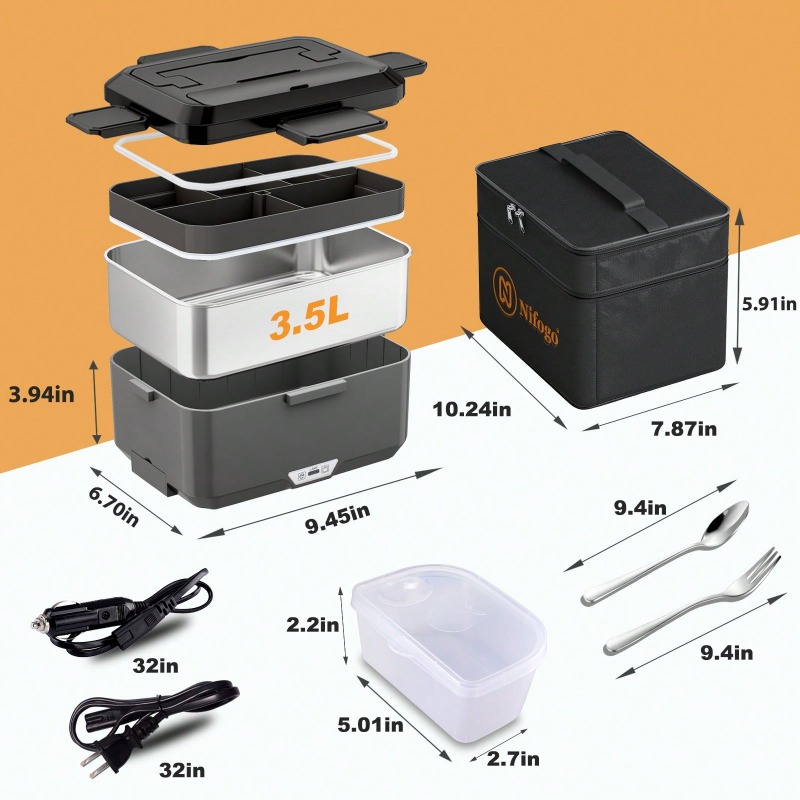 صندوق غداء كهربائي مزدوج الاست - مراجعة Food Storage Bag Organizer وسعره